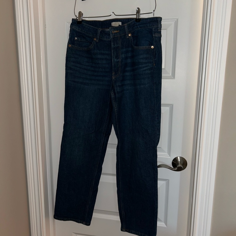 H&M Womens Dark Indigo Straight Jeans